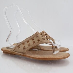 Born Women's Jesy Sandal Size 10 Thong Slide Brown Leather Flip Flop Comfy Shoes